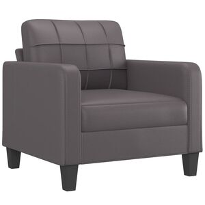vidaXL Sill&oacute;n cuero sint&eacute;tico gris 60 cm