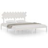 vidaXL Estructura cama de madera maciza blanca super king 180x200 cm