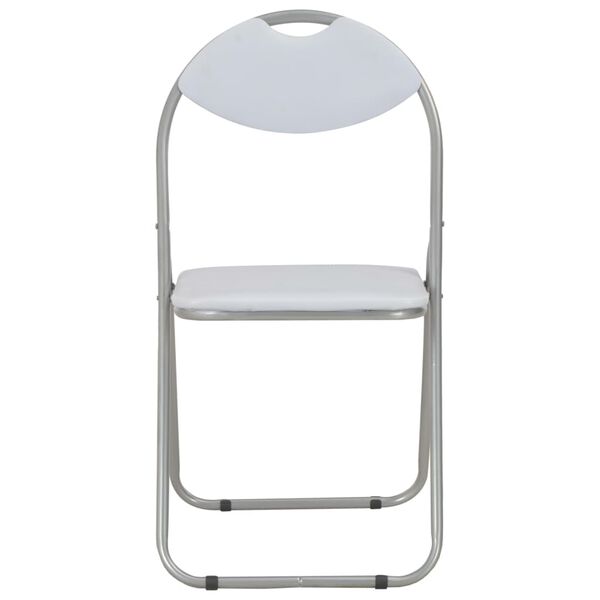vidaXL Sillas de comedor plegables 2 unidades cuero sintético blanco