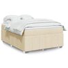 vidaXL Cama box spring con colch&oacute;n tela color crema 160x200 cm