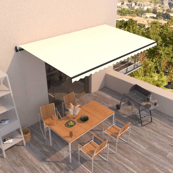 vidaXL Toldo retr&aacute;ctil autom&aacute;tico crema 500x300 cm
