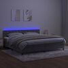 vidaXL Cama box spring colch&oacute;n y LED terciopelo gris claro 200x200 cm