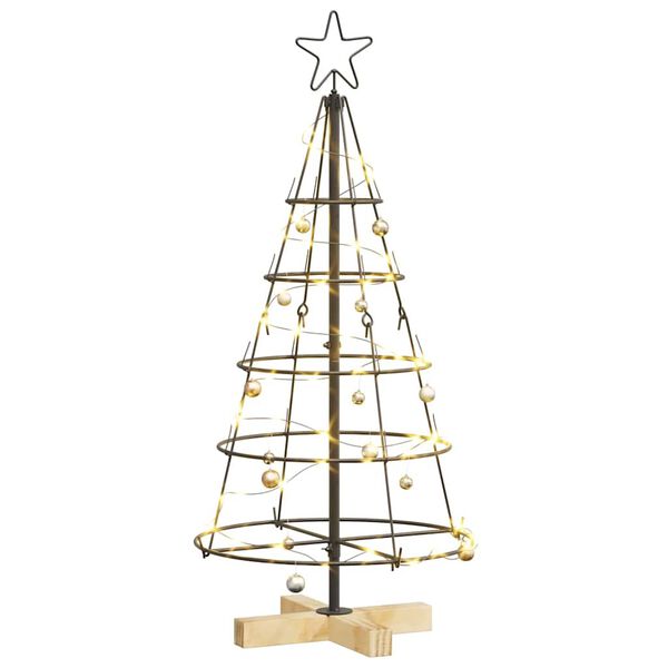 vidaXL &Aacute;rbol Cono de Navidad con soporte Negro 90 cm Acero