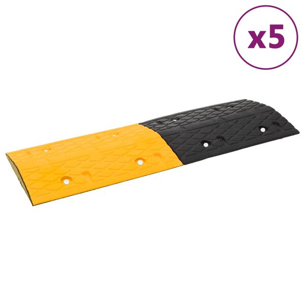 vidaXL Bad&eacute;n de velocidad 5 uds caucho amarillo y negro 97x32,5x4 cm