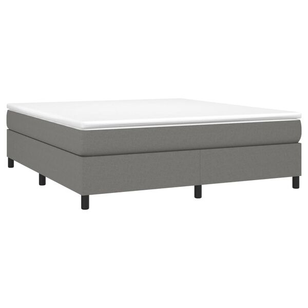 vidaXL Cama box spring con colchón tela gris oscuro 160x200 cm