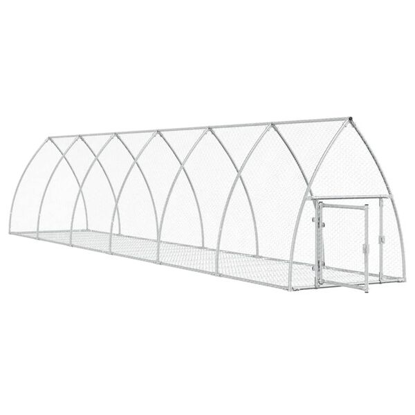 vidaXL Conejera acero galvanizado plateado 105x600x120 cm