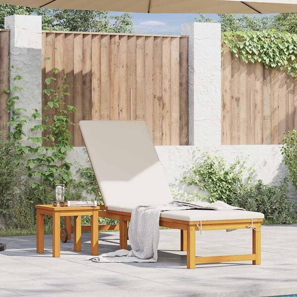 vidaXL Tumbona 2 pcs Marr&oacute;n Madera de Acacia S&oacute;lida