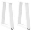 vidaXL Patas para mesa de centro en forma de V (2 unidades), color blanco, 28 x (42-43,3) cm, acero