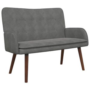 vidaXL Sof&aacute; de 2 Plazas Gris oscuro 115 x 61 x 87 cm Terciopelo