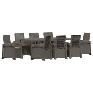 vidaXL Conjunto de Comedor de Jard&iacute;n 9 uds. Gris Claro y Taupe PP
