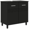 vidaXL Unidad de tocador de ba&ntilde;o Negro 60 x 35 x 60 cm