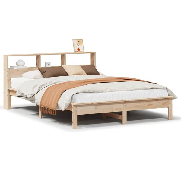 vidaXL Estructura de cama sin colchón madera de pino blanco 150x200 cm
