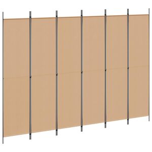 vidaXL Divisor de habitaci&oacute;n de 6 paneles Beige 300 x 220 cm Tela