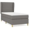 vidaXL Cama box spring con colch&oacute;n tela gris oscuro 90x200 cm