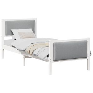vidaXL Estructura de cama con cabecera Gris Claro 80 x 200 cm tela