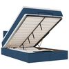 vidaXL Cama otomana con colch&oacute;n y luces LED tela azul 120x190cm