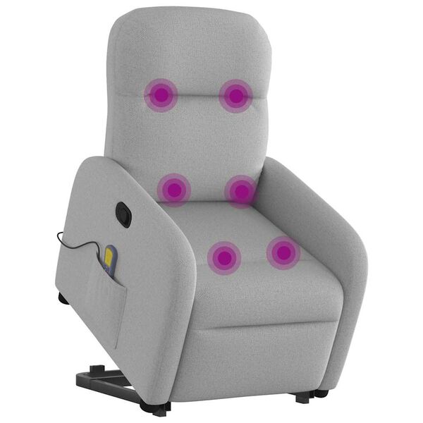 vidaXL Sill&oacute;n de masaje reclinable de pie de tela gris nube