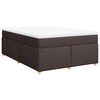 vidaXL Cama box spring con colch&oacute;n tela marr&oacute;n oscuro 140x200 cm