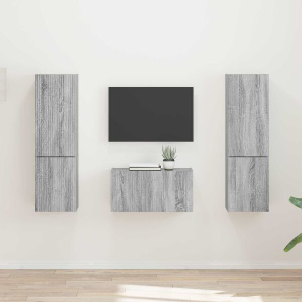 vidaXL Conjunto de mueble de TV 5 pcs Gris Sonoma Madera de ingenier&iacute;a