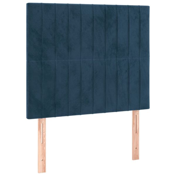 vidaXL Cabecero de cama azul oscuro 90x5x118/128 cm Terciopelo