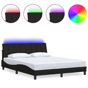 vidaXL Estructura de cama sin colch&oacute;n Hanko tela negro 160x200 cm