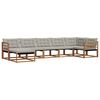 vidaXL Conjunto de sof&aacute;s de exterior 7 pcs Gris Natural y Claro