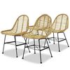vidaXL Sillas de comedor 4 unidades de rat&aacute;n natural