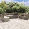 vidaXL Set de muebles de jard&iacute;n 7 pzas y cojines rat&aacute;n sint&eacute;tico gris