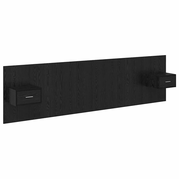 vidaXL Cabecero con Mueble 3 pcs Roble Negro Madera de ingenier&iacute;a