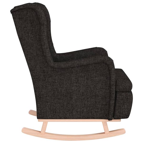 vidaXL Sill&oacute;n con patas mecedoras madera caucho terciopelo negro