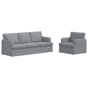vidaXL Juego de Sof&aacute; 2 pcs Gris Claro 144 x 80 x 85 cm tela