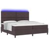 vidaXL Cama tipo Box Spring con LED Marr&oacute;n oscuro 200 x 200 cm tela