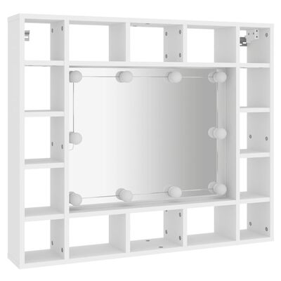 vidaXL Mueble con espejo y LED blanco 91x15x76,5 cm