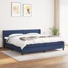 vidaXL Cama box spring con colch&oacute;n tela azul 200x200 cm