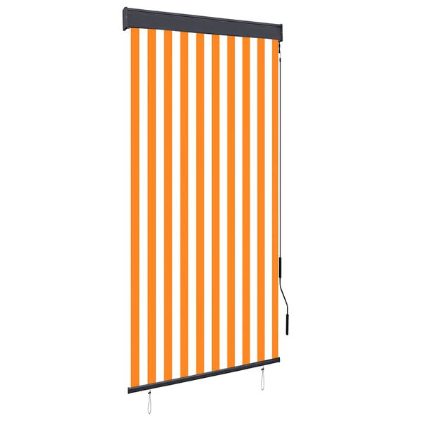 vidaXL Estor enrollable de exterior blanco y naranja 100x250 cm