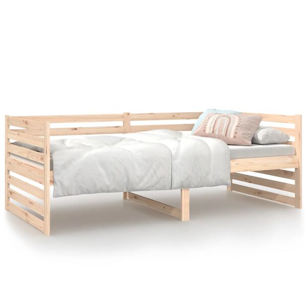 vidaXL Sof&aacute; cama sin colch&oacute;n madera maciza de pino 90x190 cm