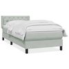 vidaXL Cama box spring con colch&oacute;n terciopelo gris claro 80x210 cm