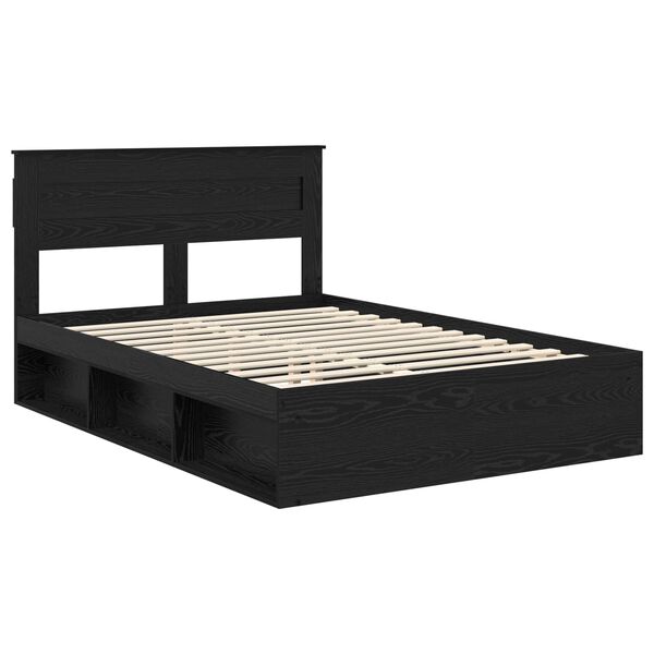 vidaXL Estructura de cama Negro 150 x 200 cm Madera de pino macizo