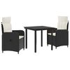vidaXL Conjunto de Comedor de Jard&iacute;n 3 uds. Negro y Blanco Crema