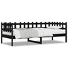 vidaXL Sof&aacute; cama sin colch&oacute;n madera maciza de pino negro 90x190 cm