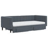 vidaXL Sofá cama nido con cajones terciopelo gris oscuro 90x190 cm