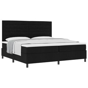 vidaXL Cama tipo Box Spring con colch&oacute;n Negro 200 x 200 cm tela
