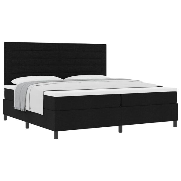 vidaXL Cama tipo Box Spring con colch&oacute;n Negro 200 x 200 cm tela