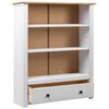 vidaXL Librería de madera maciza pino estilo Panamá blanco 80x35x110 cm