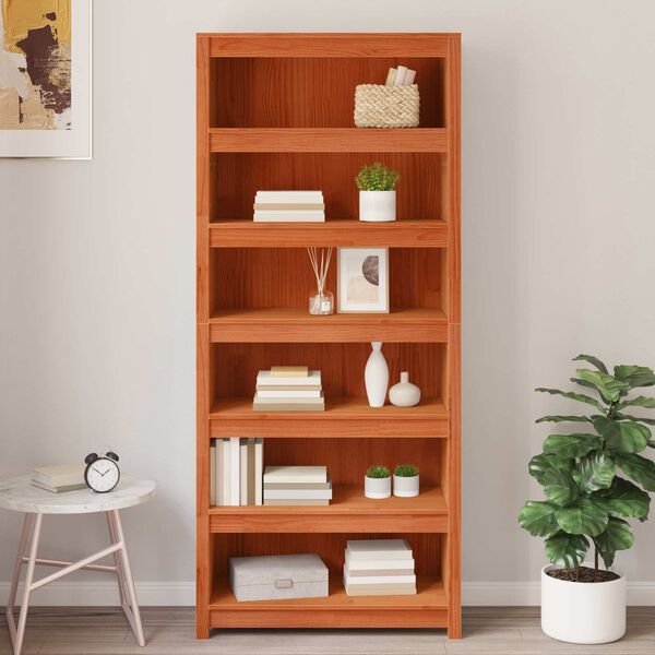 vidaXL Librer&iacute;a Marr&oacute;n cera 80 x 35 x 183 cm Madera de pino macizo