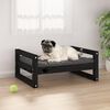 vidaXL Cama para perros madera maciza de pino negro 65,5x50,5x28 cm