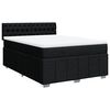 vidaXL Cama box spring con colch&oacute;n tela negro 140x200 cm