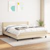 vidaXL Cama box spring con colch&oacute;n tela color crema 180x200 cm