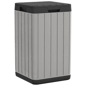 vidaXL Cubo de basura de exterior PP gris 38x38x65 cm