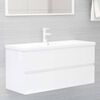 vidaXL Mueble de lavabo madera ingenier&iacute;a blanco brillo 100x38,5x45 cm